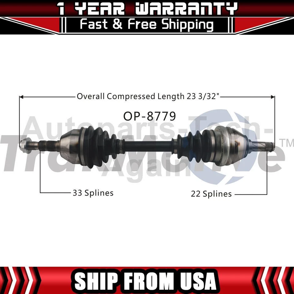 Eje articulado TrakMotive conductor delantero CV para Saturn Astra 2008 2009 Foto 1 de 1