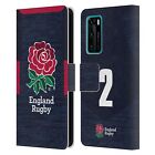 England Rugby Union 2020/21 Players Away Kit Leather Book Case For Huawei Phones