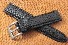 Handmade Genuine Black Beaver Tail Leather Watch Strap  (Made in U.S.A)