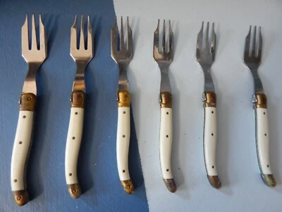 Fourchette à dessert Laguiole laiton ancien - Photo 1/4