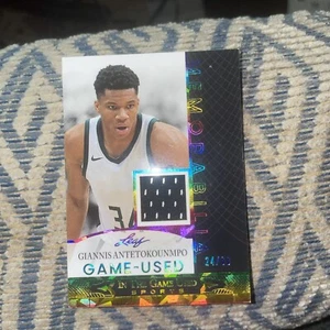 2024 LEAF IN THE GAME USED JERSEY PATCH GIANNIS ANTETOKOUNMPO #24/60 - Picture 1 of 2