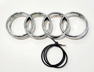 28 CM For Audi White Grill Grille Front Hood A3 A4 A5 A6 A7 Q3 Q5 Q7 LED Emblem - Picture 1 of 4