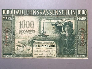 GERMANY Ocuppation of Lithuania WWI Kowno 1000 MARK 1918 Pick-R134a - Picture 1 of 2