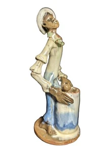 Antigua Pottery Figurine 1970s Steel Band Drummer 6.5" Caribbean Native Art Vtg - Picture 1 of 17