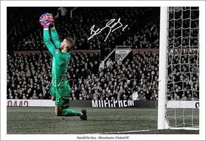 DAVID DE GEA SIGNED PHOTO POSTER PRINT SQUAD MAN UTD MANCHESTER UNITED 2016 - Picture 1 of 1