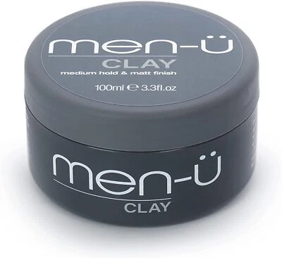 MEN-Ü Men-U Hair CLAY 100ml Mens Hair Styling Product Matt Choppy Styles FAST FREE P&P