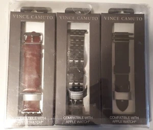 NEW Vince Camuto Men's Apple Watch Band FITS 42/44/45 3 PACK - Photo 1 sur 3