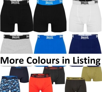 2 x Lonsdale Mens Trunks Size S M L XL 2XL 3XL 4XL Cotton Underwear Boxer Trunk
