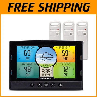 Home Weather Station: Indoor/Outdoor Thermometer & Humidity Monitor with Sensors - Image 1 of 4