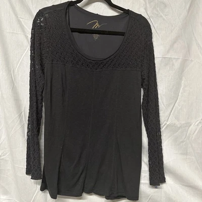 Traje Miracle Body By Miracle para mujer camisa negra talla grande nailon/spandex Foto 1 de 4