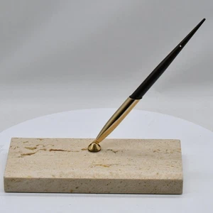 Vintage W. A. Sheaffer Pen Co. weiße Punkte Schreibtisch Set Marmorsockel 7" x 4 1/2" OHNE Stift - Bild 1 von 7