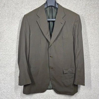 Kiton Neiman Marcus Blazer de Lã Masculino 56 Verde Oliva Super 180s Itália Sob Medida - Imagem 1 de 4