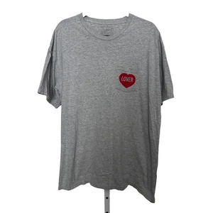MNKR Brand Mens Gray T-shirt w/ Pocket Red Heart Lover Size XL Cotton Blend - Bild 1 von 5