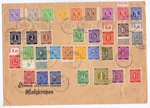 GERMANY- 1946 LARGE COVER - 53 DIFFERENT STAMP FRANKING - Picture 1 of 2
