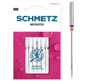 Schmetz microtex needles 70/10, 80/12 assorted 60-80 sewing machine needles - Picture 1 of 6