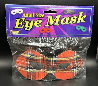 Forum Adult  Red Plaid  Eye Mask - Image 1 of 2