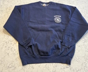 VTG Minneapolis Fire Department Captain Navy Blue Fruit Of The Loom Crew Neck XL - Picture 1 of 3