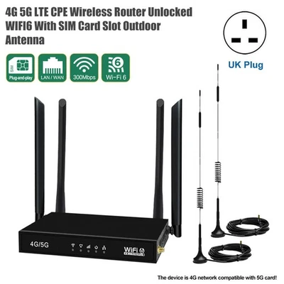 Router wireless 4G 5G LTE CPE sbloccato WIFI6 con slot per scheda SIM antenna esterna - Immagine 1 di 4