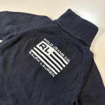 Polo Jeans por Ralph Lauren Bandera EE. UU. Niñas S Cuello Alto Suéter De Colección Negro Foto 1 de 4