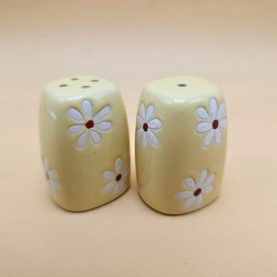 Salero pimentero margarita amarilla cerámica cocina comedor granja decoración Foto 1 de 4