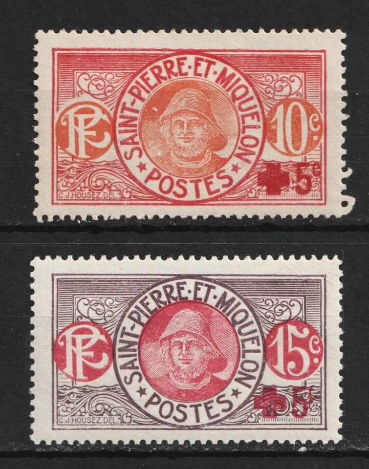 1915-17 St-Pierre et Miquelon Sc# B1-2 (semi-postals). MH set Cv$6.00 - Image 1 of 1