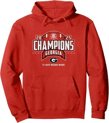 Georgia Bulldogs SEC Champs 2025 Football Locker Room Pullover Hoodie - Image 1 of 2