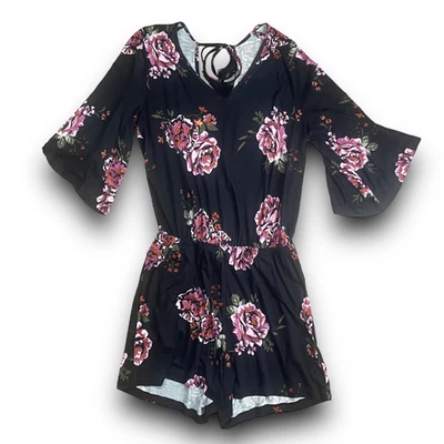 Новый без ценников Lascana черный цветочный открытый назад Детский комбинезон Sz 4 - Изображение 1 из 4