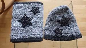 Barts Beanie Strickmütze + Schal für Kinder - grau - schwarz - Bild 1 von 6