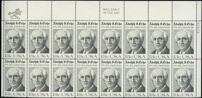 US 1976 Adolph S. Ochs Publisher Stamp Plate Block of 16 13¢ (Scott # 1700) MNH - Image 1 of 3