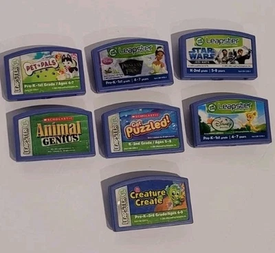 Leapfrog Leapster Learning Games Lot of 7 Cartridges Star Wars Disney Pet Pals - Image 1 of 4