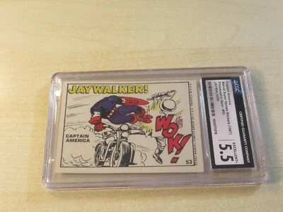 1967 PHILADELPHIA GUM MARVEL SUPER HEROES JAYWALKER #53 CGC 5.5 CAPTAIN AMERICA - Image 1 of 4