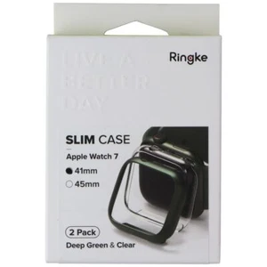 Ringke Slim Étui pour Montre Apple 9/8/7 (41mm) - Foncé Vert & Transparent (2 De - Photo 1 sur 2