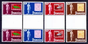 Jamaika 1979 postfrisch 4v Dachrinnenpaare, Rowland Hill, Briefmarken auf Briefmarken, Königin, Flagge - Bild 1 von 1