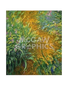 The Path in the Iris Garden, Claude Oscar Monet, Wall Decor Art Print 14" x 11" - Picture 1 of 1