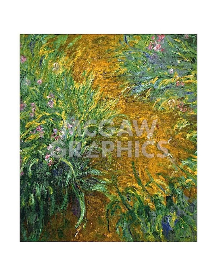 The Path in the Iris Garden, Claude Oscar Monet, Wall Decor Art Print 14" x 11" - Image 1 of 1