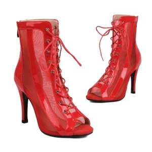 Mujeres Zapatos de Baile Latino de Salón Tacones Altos Tango Salsa Jazz Zapatos Botines - Imagen 1 de 16