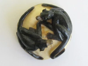 Wounaan Tribe Hand Carved Tagua Nut Playful Coatimundi Pair E651 New Price! - Picture 1 of 4