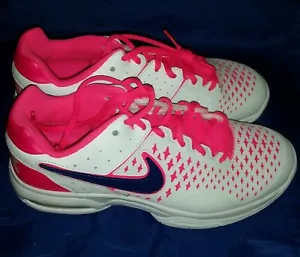Nike Womens Air Cage Advantage Tennis Trainers, white, pink, black, sz6, eu40 - Picture 1 of 6