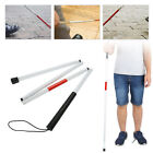 White Visually Impaired Walking Stick Aluminium Cane Blind Easy Folding Crutch