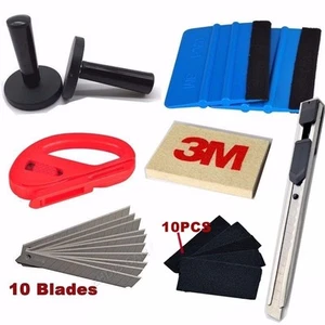 Auto Film Wrapping Tools Kits 3M Vinyl Blue Squeegee Magnets Knife Glove Magnets - Imagen 1 de 6