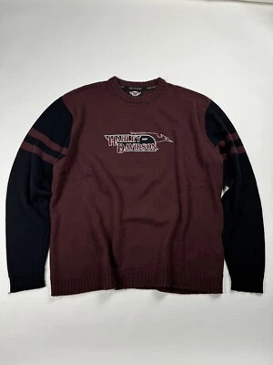 Vintage Harley Davidson Crewneck Sweater Lambswool Embroidered Size XL Vtg - Image 1 of 4