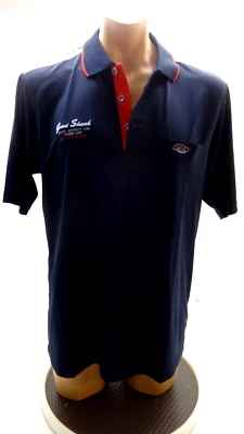 Camisa polo Good Shark de poliéster azul marino y rojo para hombre talla XL manga corta Foto 1 de 4