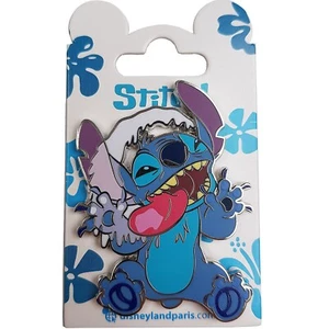 Disneyland Paris Stitch Licking Tongue Out Pin Trading Badge Disney Parks Lilo & - Bild 1 von 6