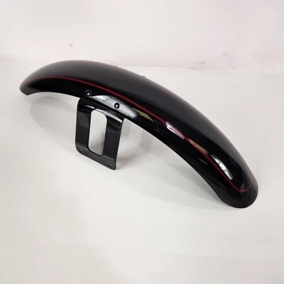 oem Harley Davidson Black w/ Red Front Fender Softail FXST EVO FXS FLST - Dent - Image 1 of 4