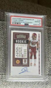 2020 Contenders ROOKIE TICKET Chase Young AUTO PSA 10 Variation OSU Buckeyes - Picture 1 of 2