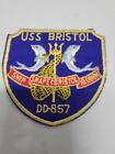 Embroidered Military Emblem Uss Bristol Dd-857 Ship Shape & Bristol Fashion