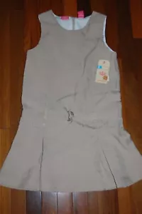 NWT Girls LARGE 12 14 DOCKERS Beige School Uniform Sleeveless Jumper Dress - Picture 1 of 1