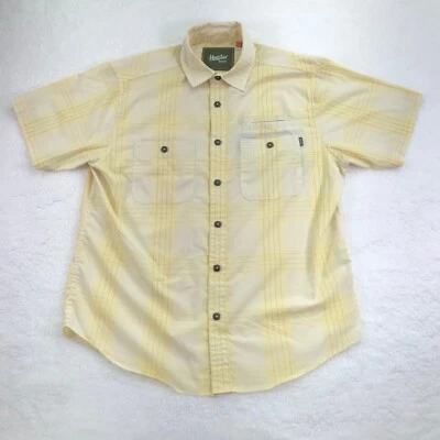 Howler Bros Shirt Mens Small Yellow Plaid Button Up Pockets Short Sleeve - Image 1 of 4
