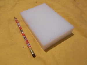 BARRA UHMW NATURAL mecanizable plástico hoja plana stock 1-1/4" x 4" x 5-3/4" de largo - Imagen 1 de 1