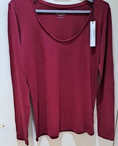 BNWT Majestic Filatures Cashmere/Cotton, Maroon Deluxe Teeshirt, Size 3. RRP £69 - Picture 1 of 6